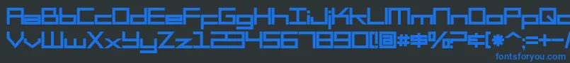 SfSquareHeadBold Font – Blue Fonts on Black Background