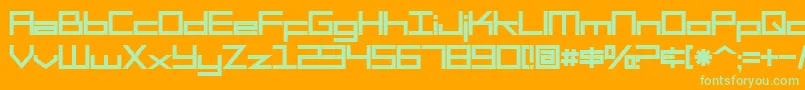 フォントSfSquareHeadBold – オレンジの背景に緑のフォント