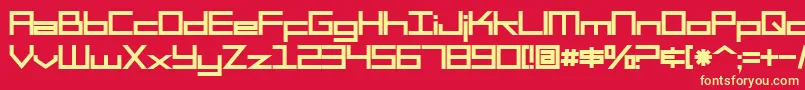 SfSquareHeadBold Font – Yellow Fonts on Red Background