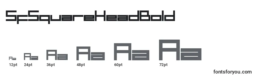 SfSquareHeadBold Font Sizes