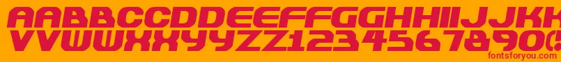 Plastiqu Font – Red Fonts on Orange Background