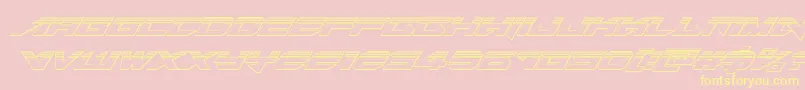 Tarrgetplatital-Schriftart – Gelbe Schriften auf rosa Hintergrund