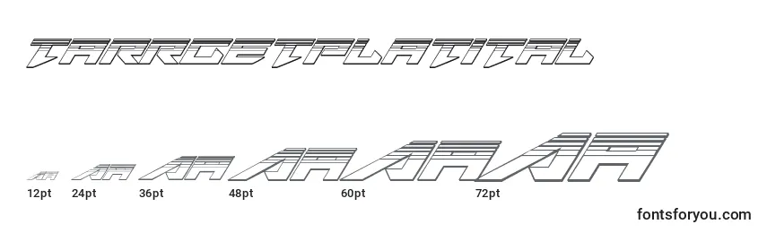 Размеры шрифта Tarrgetplatital