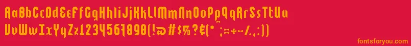 Kebab... Font – Orange Fonts on Red Background