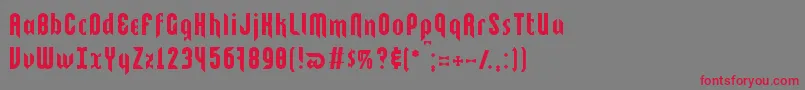 Kebab... Font – Red Fonts on Gray Background