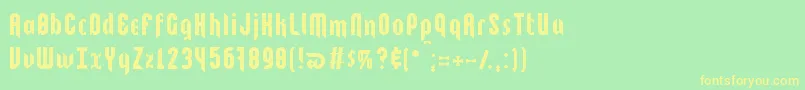 Kebab... Font – Yellow Fonts on Green Background