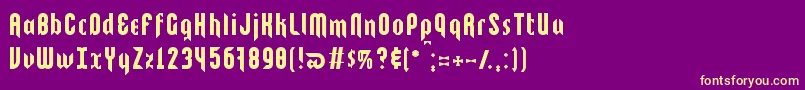 Kebab... Font – Yellow Fonts on Purple Background