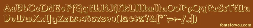 ParsonsShadowHeavy Font – Yellow Fonts on Brown Background