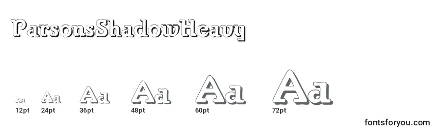 ParsonsShadowHeavy font sizes