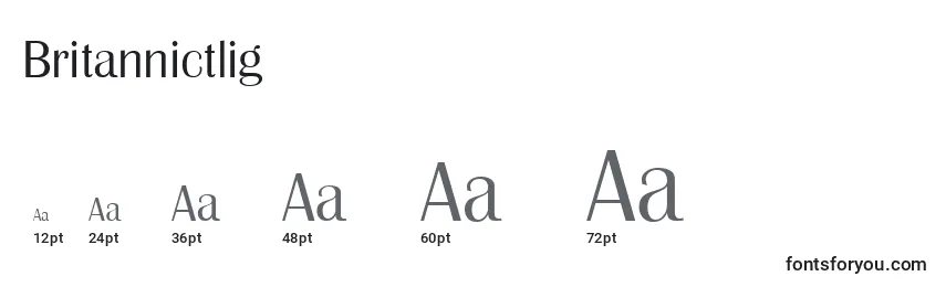 Britannictlig Font Sizes