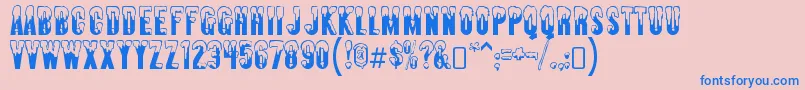 AlmontesnowRegular-Schriftart – Blaue Schriften auf rosa Hintergrund