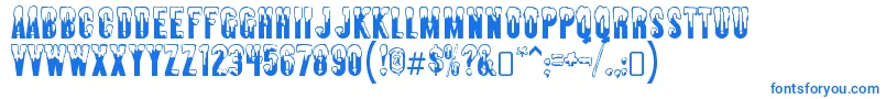 フォントAlmontesnowRegular – 白い背景に青い文字
