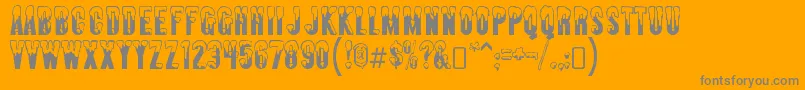 AlmontesnowRegular-Schriftart – Graue Schriften auf orangefarbenem Hintergrund