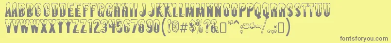 AlmontesnowRegular-Schriftart – Graue Schriften auf gelbem Hintergrund