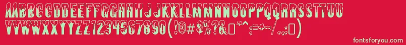 AlmontesnowRegular Font – Green Fonts on Red Background