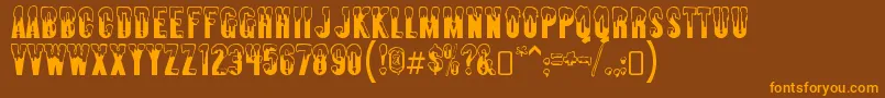 AlmontesnowRegular Font – Orange Fonts on Brown Background