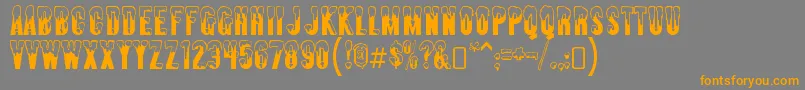 フォントAlmontesnowRegular – オレンジの文字は灰色の背景にあります。