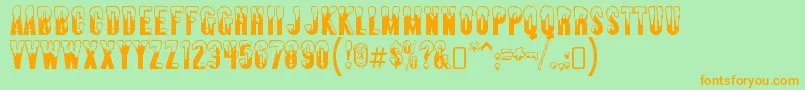 AlmontesnowRegular Font – Orange Fonts on Green Background