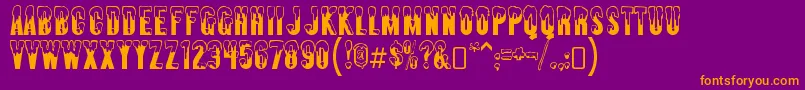 AlmontesnowRegular-Schriftart – Orangefarbene Schriften auf violettem Hintergrund