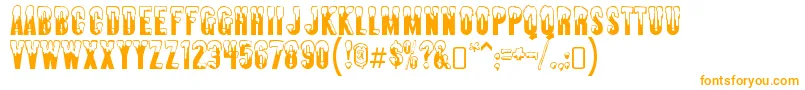AlmontesnowRegular-Schriftart – Orangefarbene Schriften auf weißem Hintergrund
