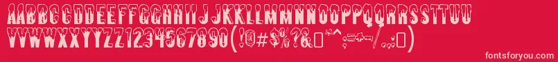 AlmontesnowRegular-Schriftart – Rosa Schriften auf rotem Hintergrund