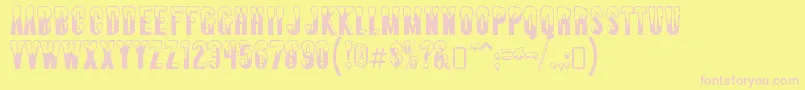 AlmontesnowRegular Font – Pink Fonts on Yellow Background