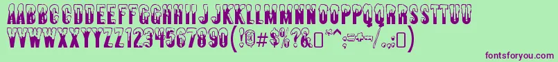 AlmontesnowRegular Font – Purple Fonts on Green Background