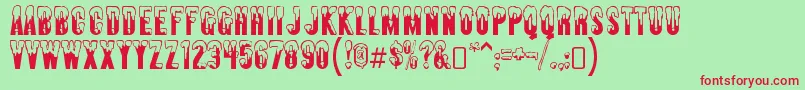 AlmontesnowRegular Font – Red Fonts on Green Background