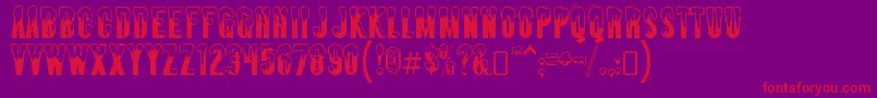 AlmontesnowRegular-Schriftart – Rote Schriften auf violettem Hintergrund