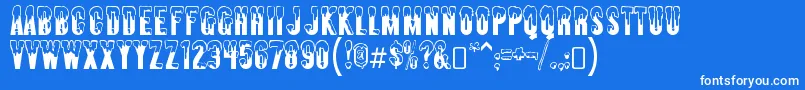 フォントAlmontesnowRegular – 青い背景に白い文字