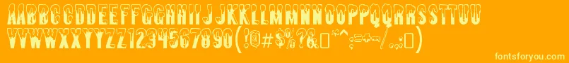 AlmontesnowRegular Font – Yellow Fonts on Orange Background