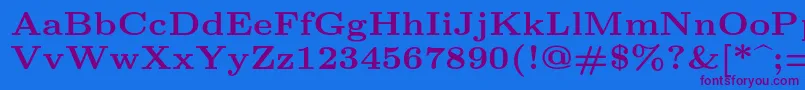 Lmroman7Bold Font – Purple Fonts on Blue Background