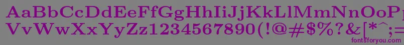 Lmroman7Bold-fontti – violetit fontit harmaalla taustalla