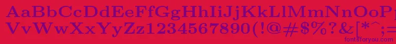 Lmroman7Bold Font – Purple Fonts on Red Background