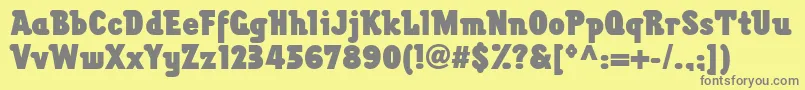 ChwastbuffaloBlackcond-fontti – harmaat kirjasimet keltaisella taustalla