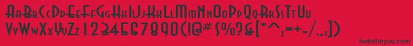 AsiaExtendedNormal Font – Black Fonts on Red Background