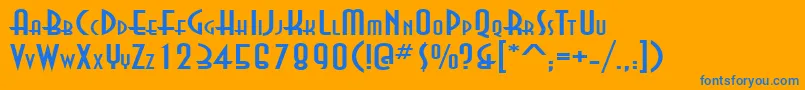 AsiaExtendedNormal Font – Blue Fonts on Orange Background