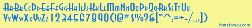 AsiaExtendedNormal Font – Blue Fonts on Yellow Background