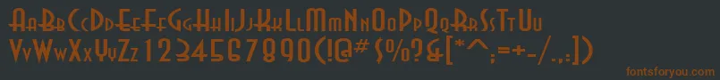 Fonte AsiaExtendedNormal – fontes marrons em um fundo preto