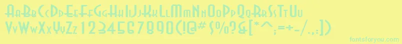 AsiaExtendedNormal Font – Green Fonts on Yellow Background