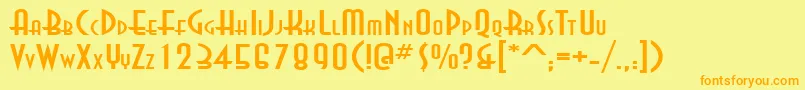 AsiaExtendedNormal Font – Orange Fonts on Yellow Background