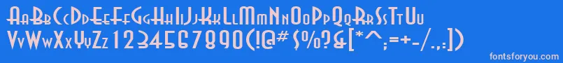 Czcionka AsiaExtendedNormal – różowe czcionki na niebieskim tle