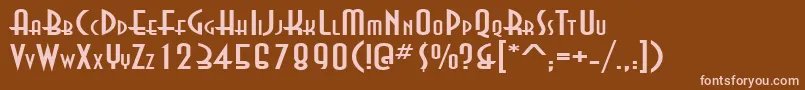Czcionka AsiaExtendedNormal – różowe czcionki na brązowym tle