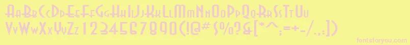 AsiaExtendedNormal Font – Pink Fonts on Yellow Background