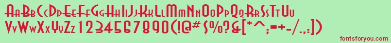 AsiaExtendedNormal Font – Red Fonts on Green Background