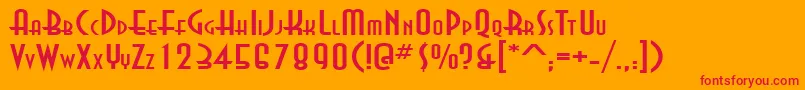 AsiaExtendedNormal Font – Red Fonts on Orange Background