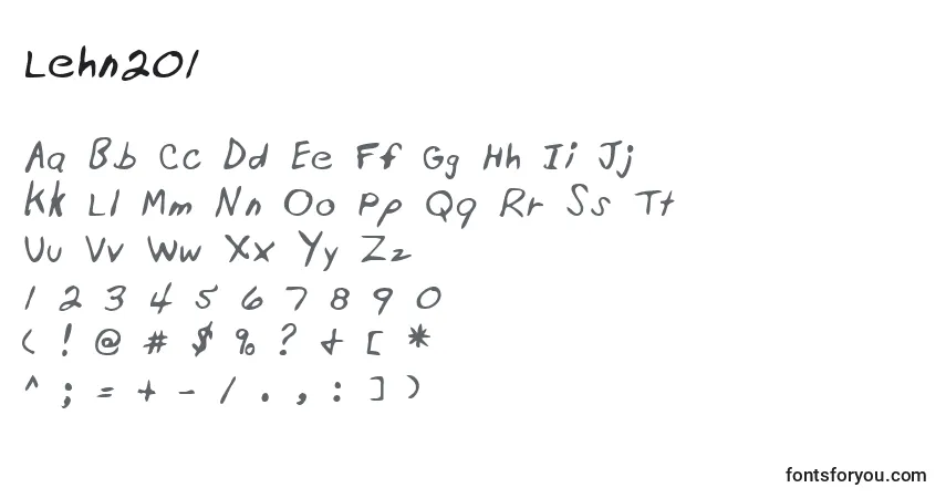 A fonte Lehn201 – alfabeto, números, caracteres especiais