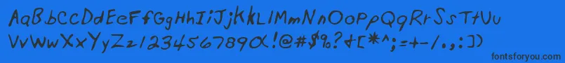 Lehn201 Font – Black Fonts on Blue Background