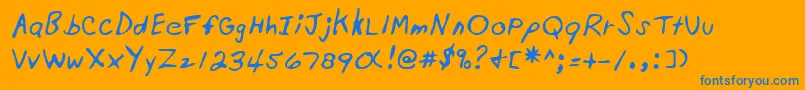 Lehn201-fontti – siniset fontit oranssilla taustalla