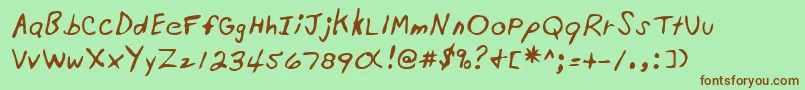 Lehn201-fontti – ruskeat fontit vihreällä taustalla
